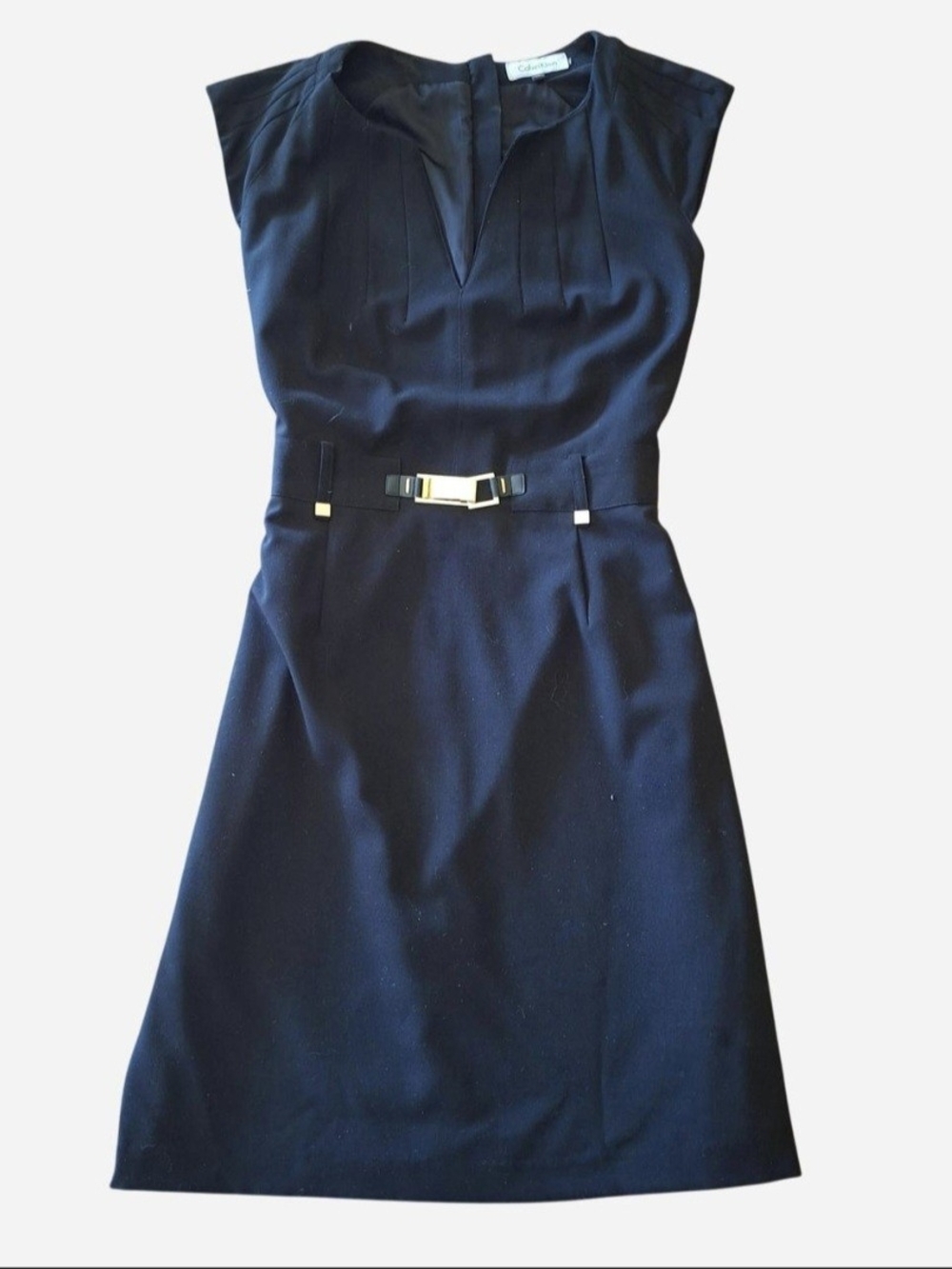 Calvin Klein Black Belted Sheath Dress